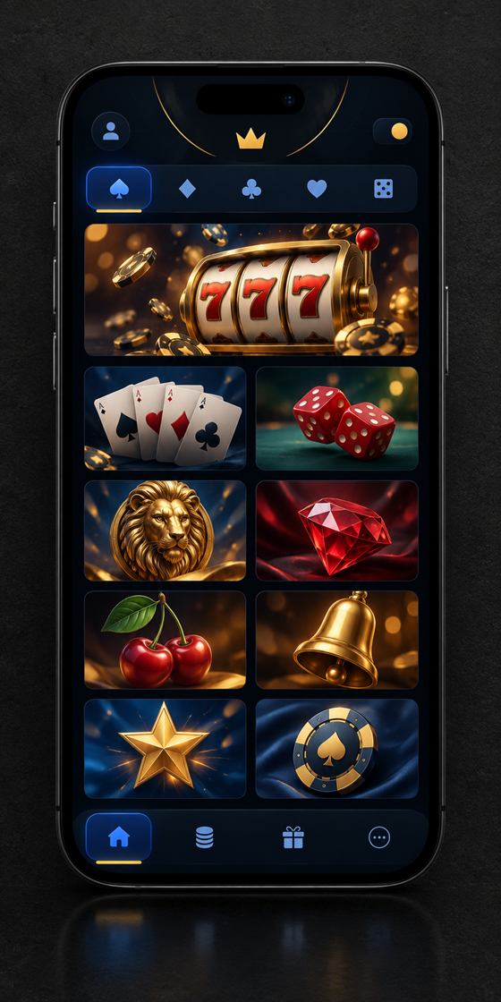 Puhelimen näytöllä Kaista Casinon lobby ja päivän käteispalautus